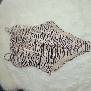 Shade & Shore Tiger Stripes Tie Back One Piece Swim Suit